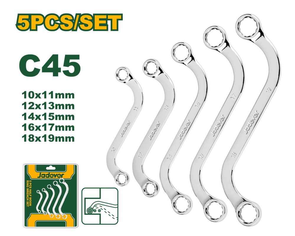 Jeu de 5 clés à anneau de type S