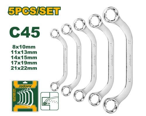 Jeu de 5 clés à anneau demi-lune