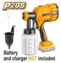 Pistolet à peinture sans fil 20V batterie et chargeur NON inclus