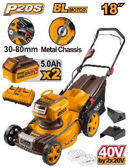 Tondeuse 40v 2BATTERIES 5Ah 460mm 60L