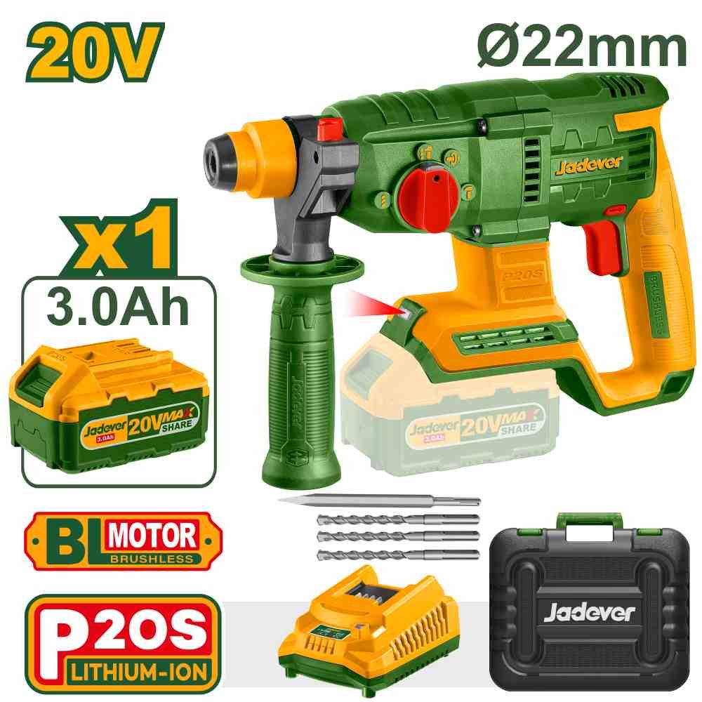 Marteau perforateur sans fil 20V (1 Batterie 3,0Ah et Chargeur Inclus)