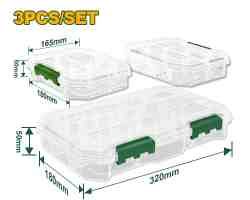 Ensemble d&rsquo;organisateurs transparents 3 pièces