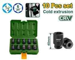 Jeu de 10 douilles à chocs 1/2&Prime;