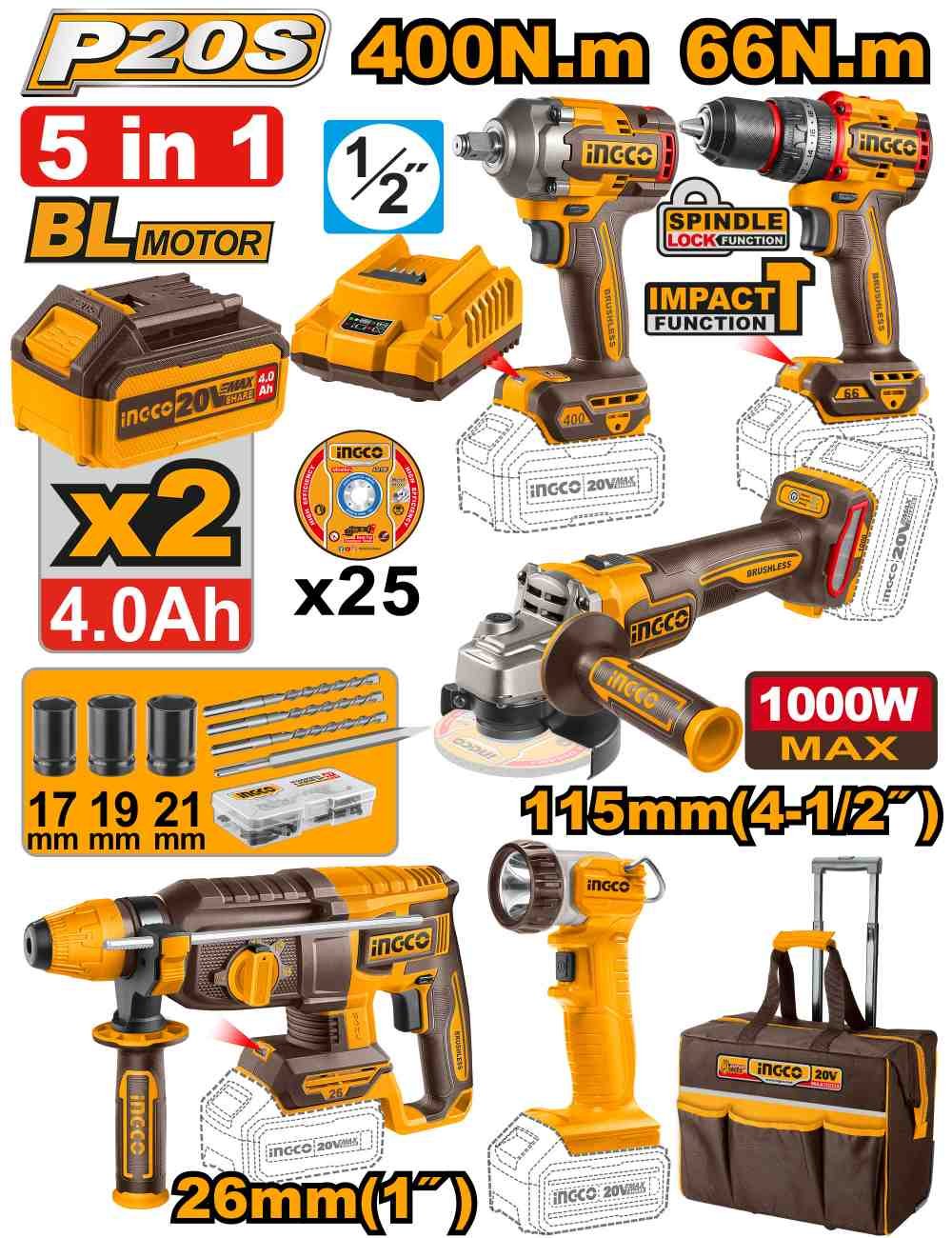 Kit combiné industriel sans fil 5 pièces