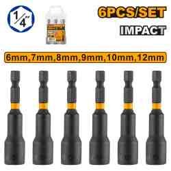 Jeu d’embouts de vissage d&rsquo;écrous magnétiques 6pcs