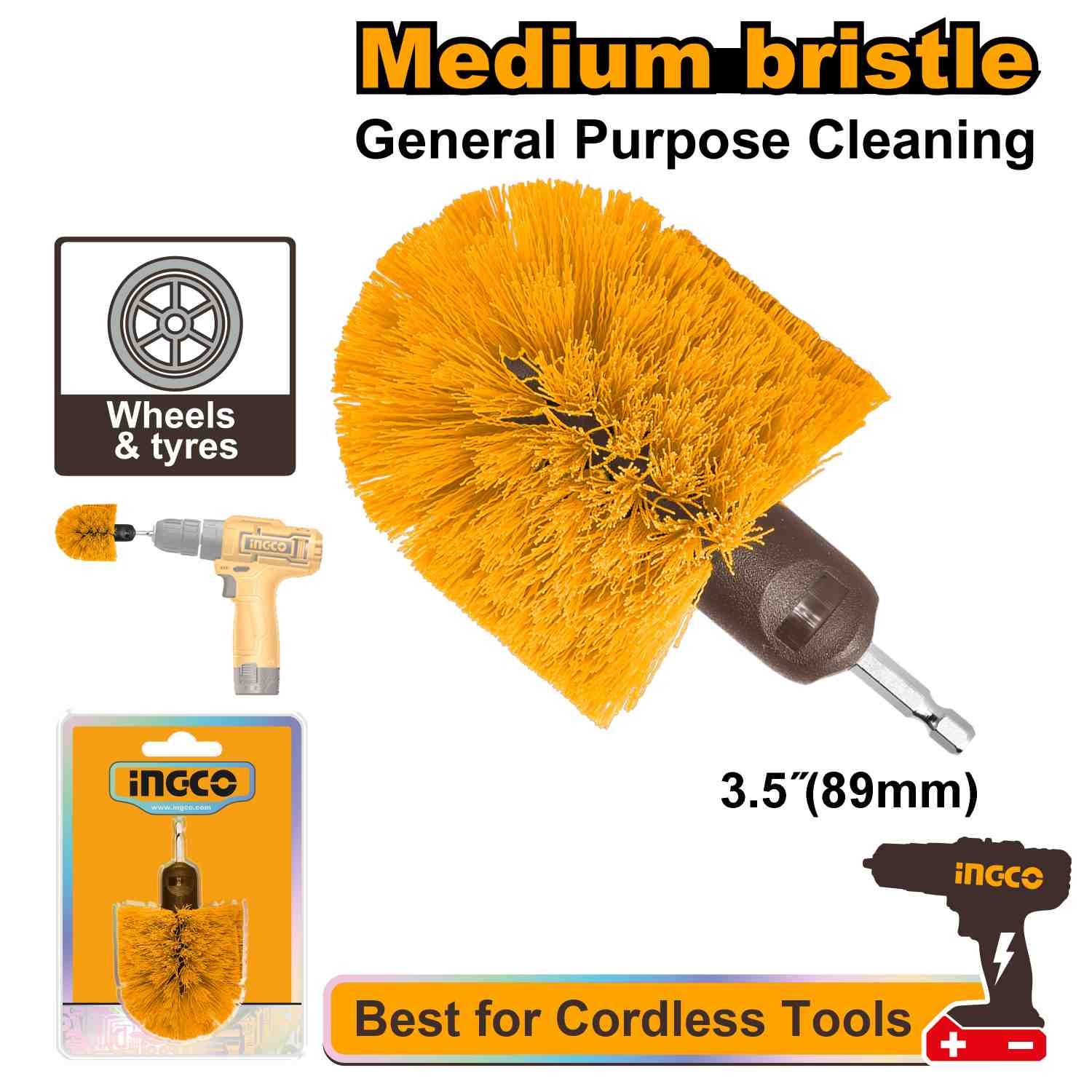 Brosse de nettoyage 360° pour visseuse à poils souples
