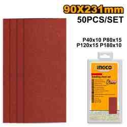 « Jeu feuilles abrasives ponçage 50pcs 90*231mm	« 