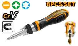 Tournevis à cliquet + 7 embouts